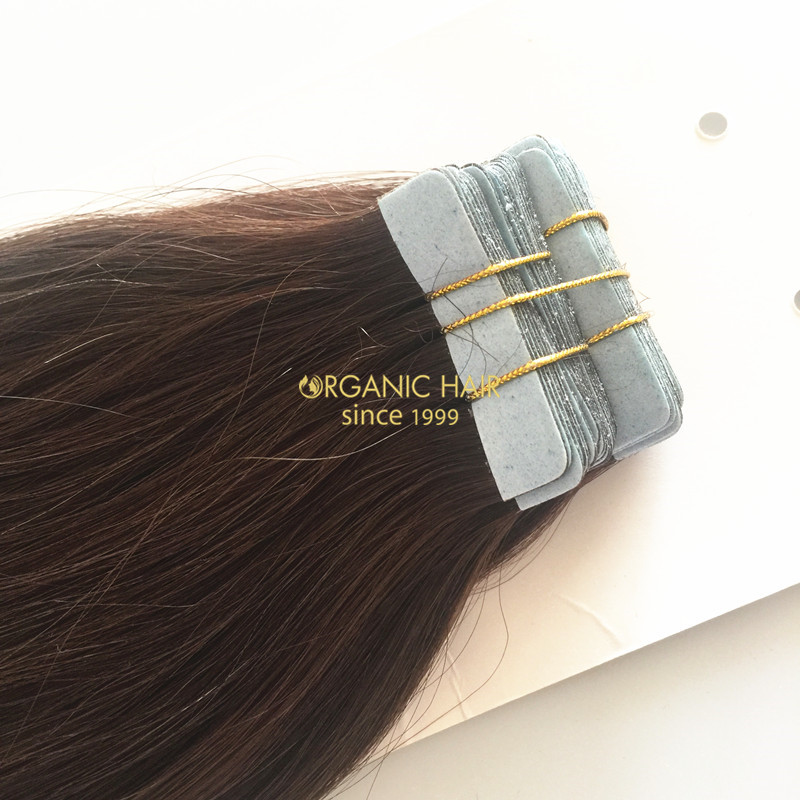 Wholesale virgin russian tape in hair extensions 